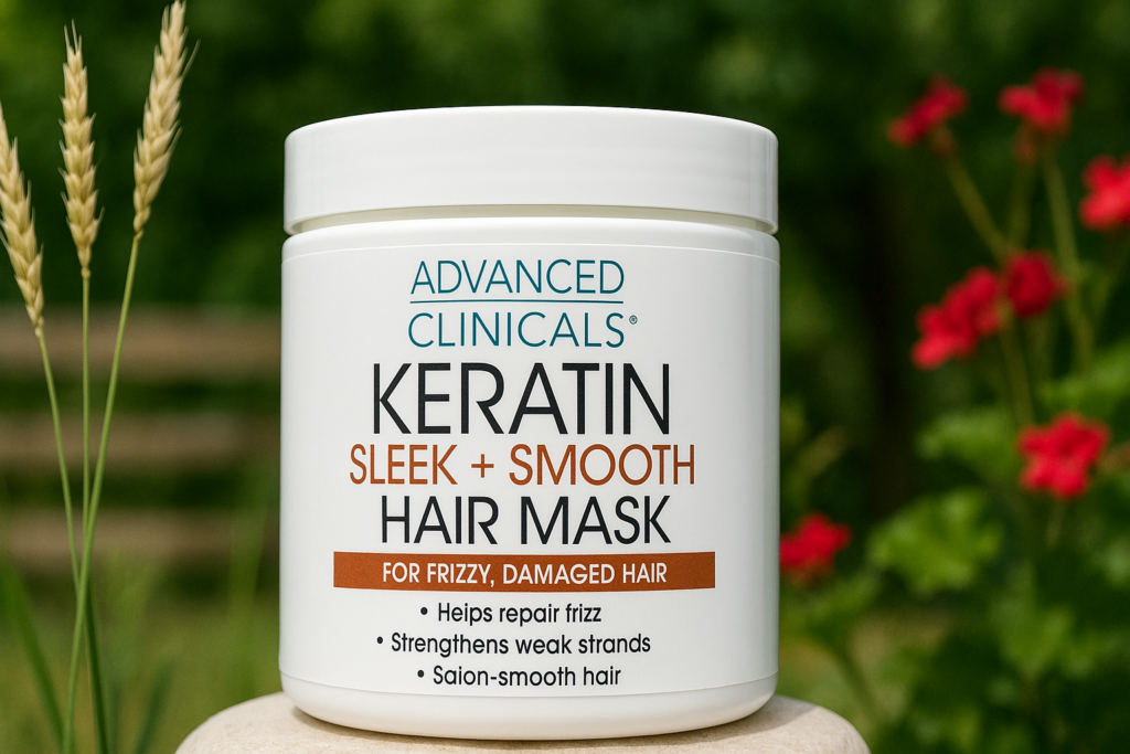 Advanced Clinicals Keratin Sleek + Smooth Hair Mask for frizzy and damaged hair