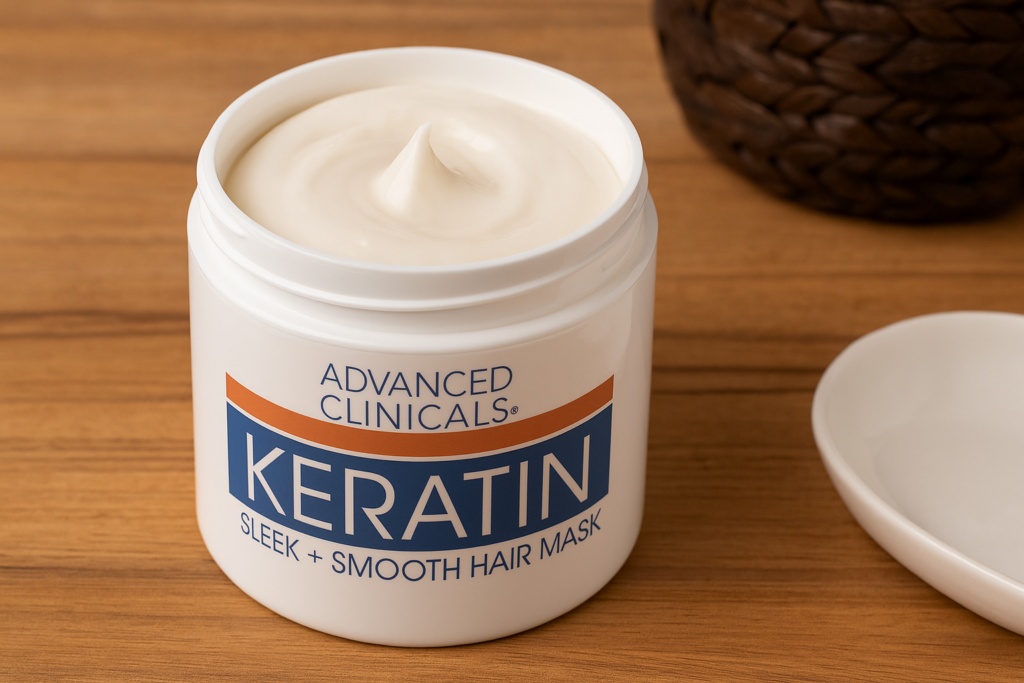 Advanced Clinicals Keratin Sleek + Smooth Hair Mask for frizzy and damaged hair