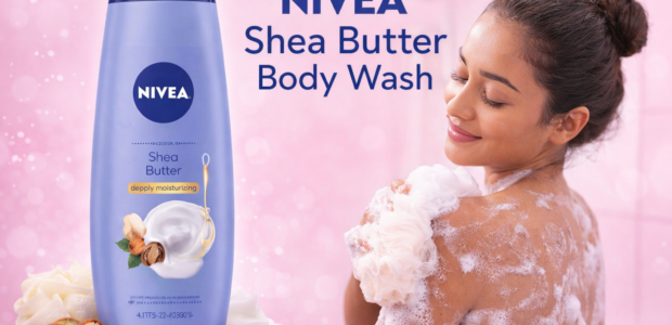 NIVEA Shea Butter Body Wash with loofah use for deeply nourishing and gentle cleansing of sensitive body skin
