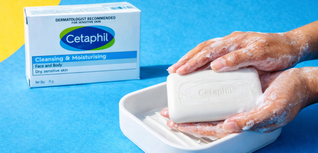 Cetaphil Gentle Cleansing Bar Soap for sensitive skin with hydrating glycerin and soap-free formula