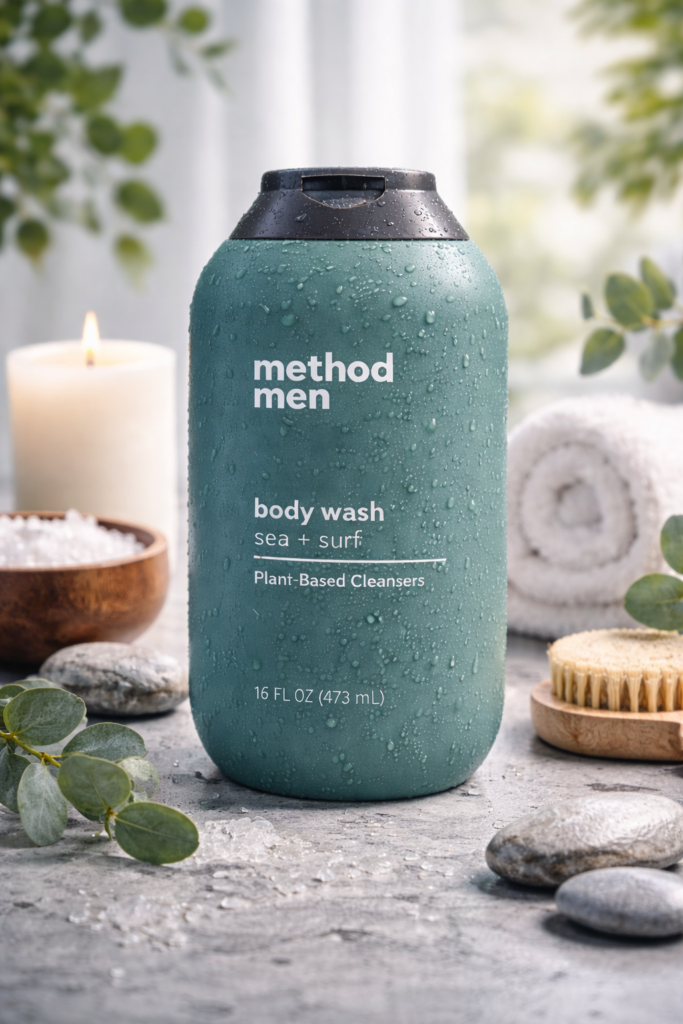 Method Men Body Wash Sea + Surf for sensitive body skin in shower