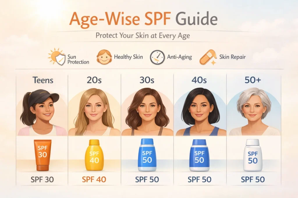 Sunscreen benefits age-wise
