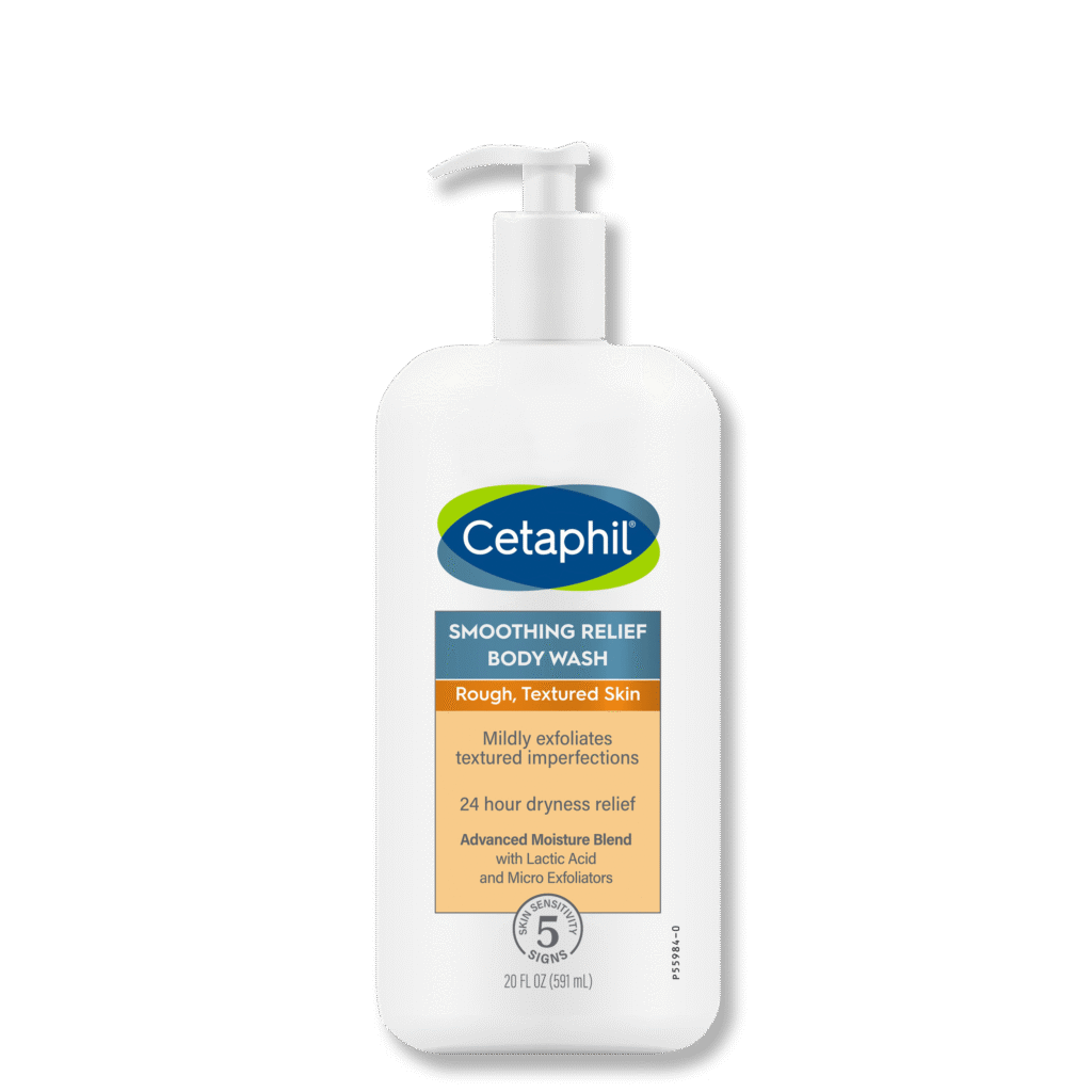 Cetaphil Ultra Gentle Body Wash being used by a person for sensitive skin care during shower