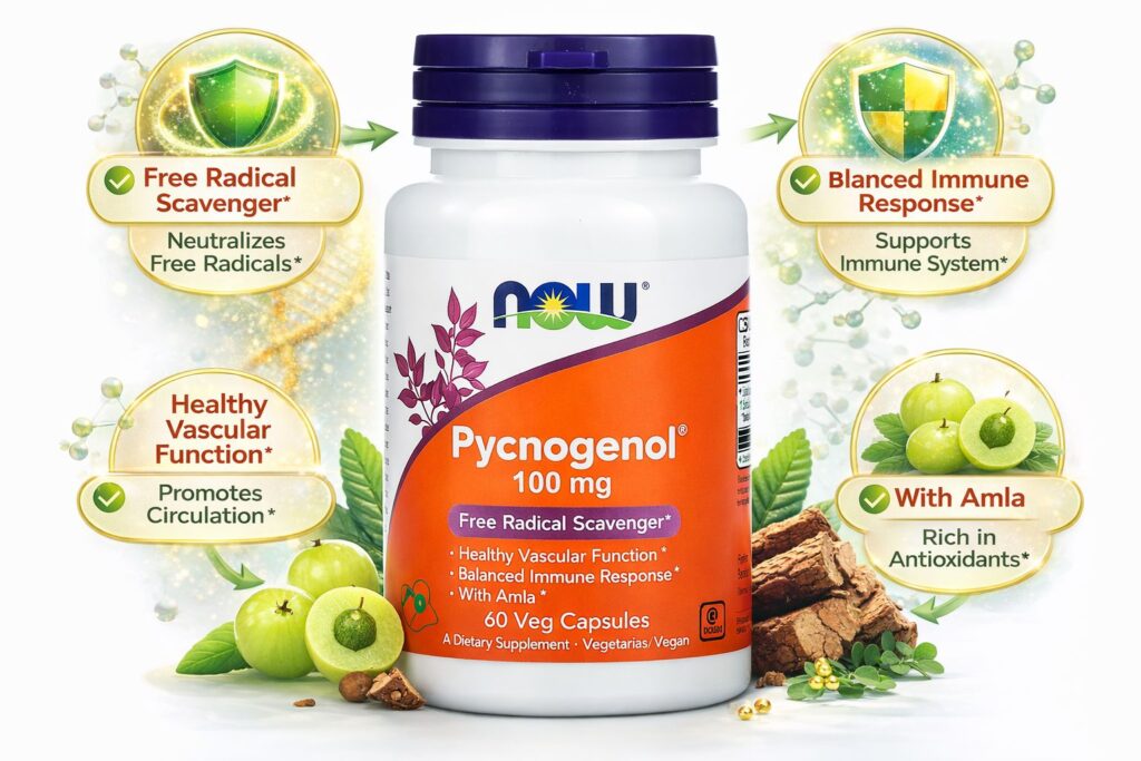 NOW Foods Pycnogenol supplement with health benefits