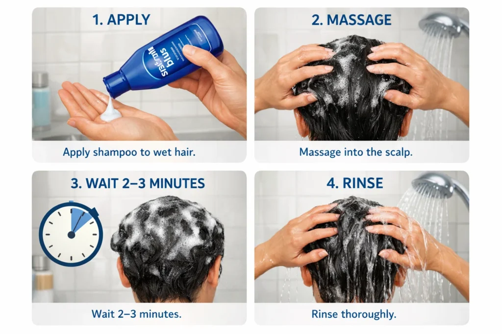 Selsun Blue Antidandruff Shampoo how apply