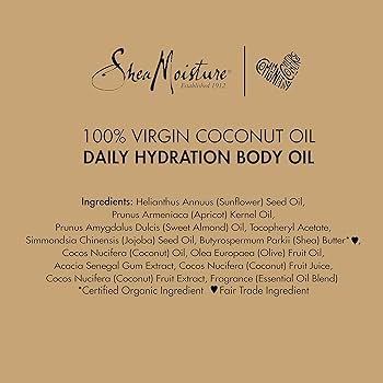 SheaMoisture coconut oil and shea butter ingredients