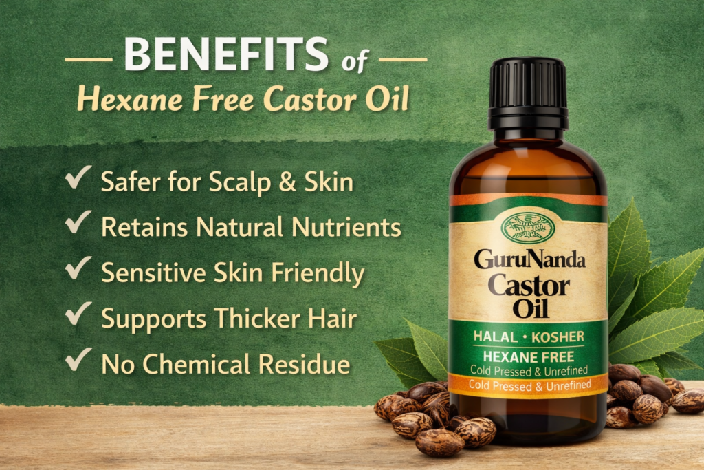Guru Nanda castor oil for hair growth application