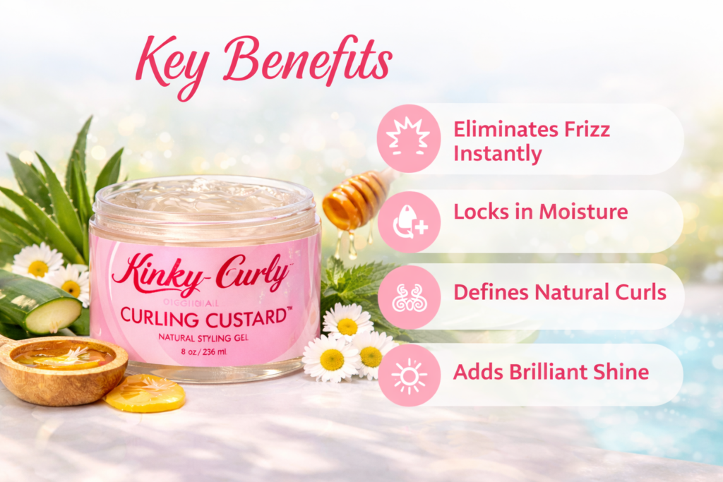Kinky-Curly Original Curling Custard natural styling gel for custard for curly hair with frizz control and curl definition
