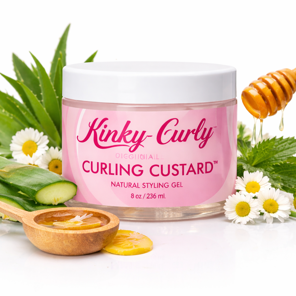 Kinky-Curly Original Curling Custard natural styling gel for custard for curly hair with frizz control and curl definition