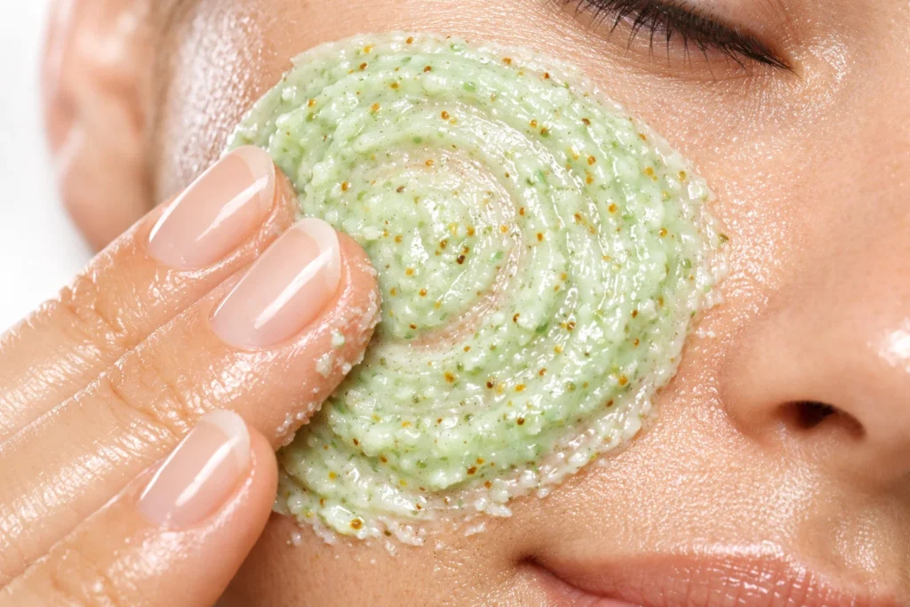 Macro close-up of ACURE Brightening Facial Scrub texture