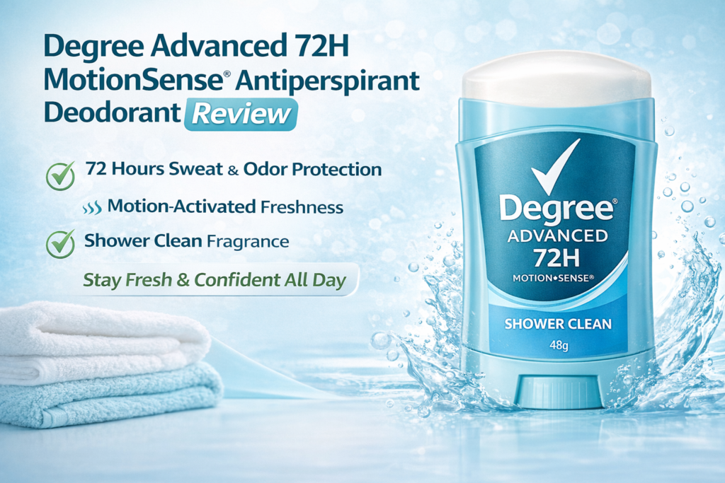 Degree Advanced 72H MotionSense Antiperspirant Deodorant Shower Clean stick for long lasting sweat and odor protection
