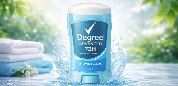 Degree Advanced 72H MotionSense Antiperspirant Deodorant Shower Clean stick for long lasting sweat and odor protection