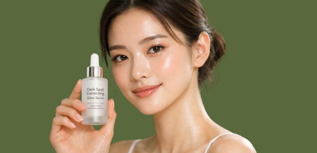 Model holding Dark Spot Correcting Glow Serum