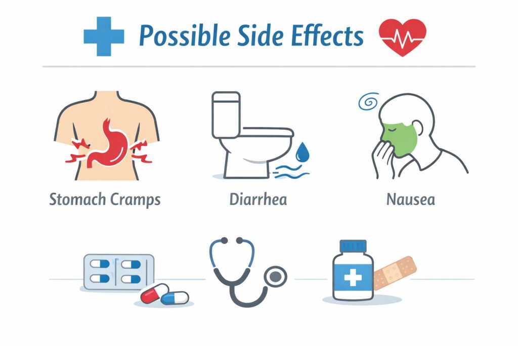 Possible side effects of Milk of Magnesia.