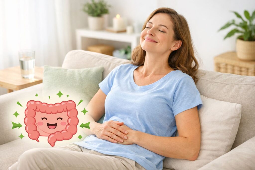 Relief from constipation and digestive discomfort.