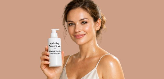 Hydrating Cleansing Gel used by woman for soft and glowing skin