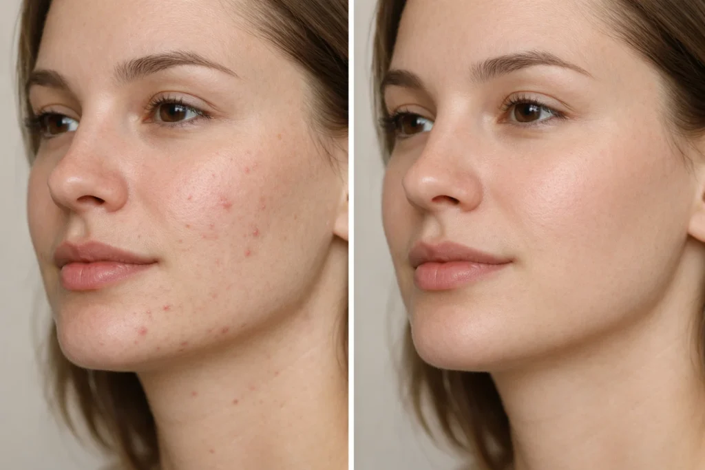 Acne improvement after consistent use of acne face wash