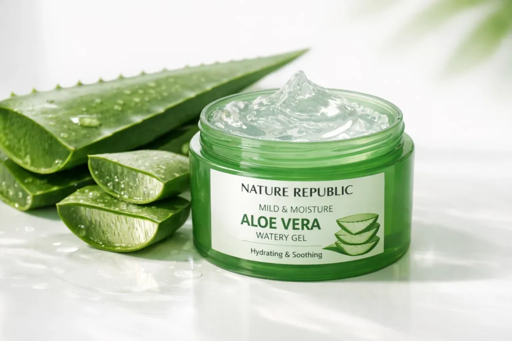 Nature Republic Mild & Moisture Aloe Vera Watery Gel jar
