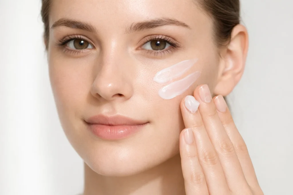 lightweight non greasy sunscreen texture on skin