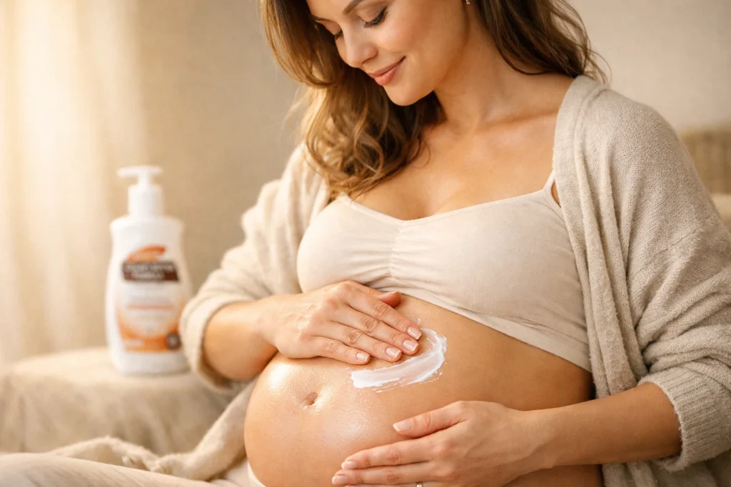 Daily use of Cocoa Butter Formula showing smooth, soft